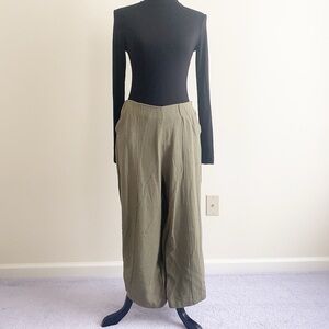 Good Luck Gem Olive Wide Leg Pants Cotton blend